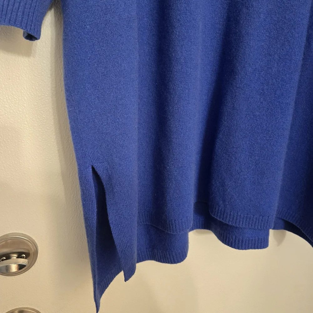 Cashmere Sweater Plus Size Cobalt Blue Lands End - Picture 4 of 7